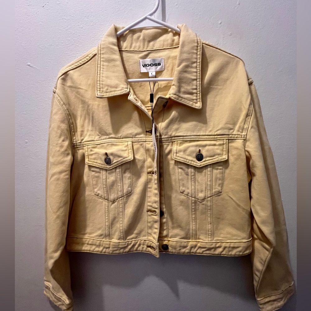Vigoss Pale Yellow Jean Jacket for Women